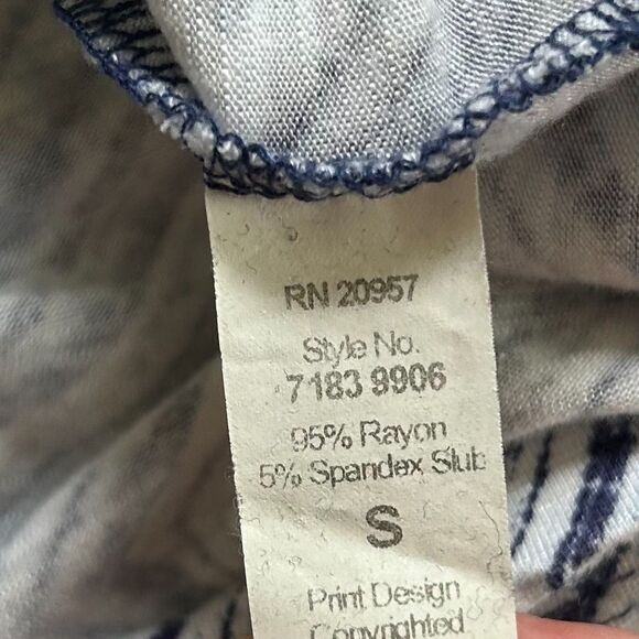 Tori Richard Chevron Design Blue & White Dress Small - Picture 6 of 8